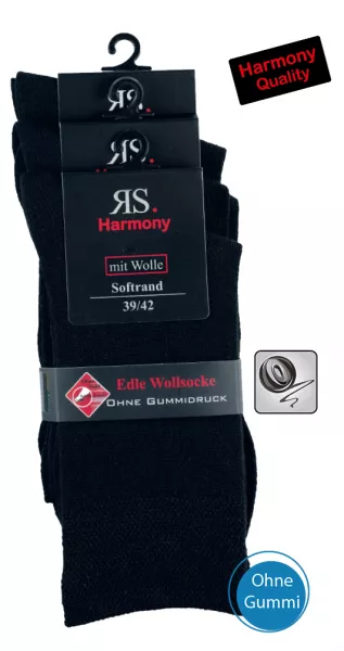Wollstrumpf Extra fein Schwarz Wollstrumpf Extra fein Schwarz